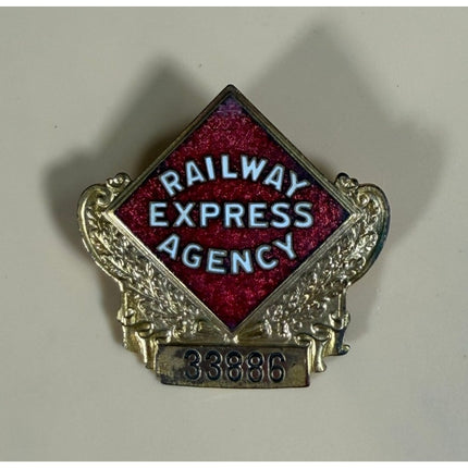 Vintage Railway Express Agency 2" Badge Pin Bastian Brothers #33886