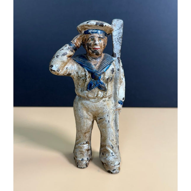 Hubley Sailor Still Bank 6" Vintage Coin Bank Original Paint Collectible
