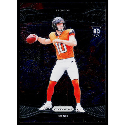 Bo Nix 2024 Panini Prizm Fireworks #23 Denver Broncos