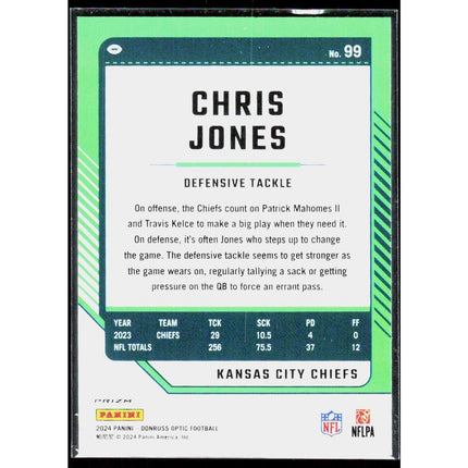 Chris Jones 2024 Donruss Optic Holo #99 Kansas City Chiefs
