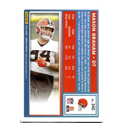 Mason Graham 2025 Donruss Optic Rated Rookies Preview Pink #340 RC Cleve Browns