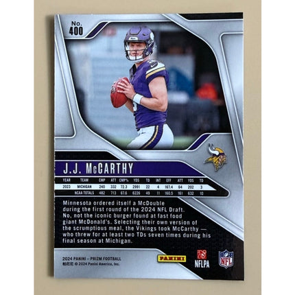 2024 Panini Prizm J.J. McCarthy RC #400v Minnesota Vikings
