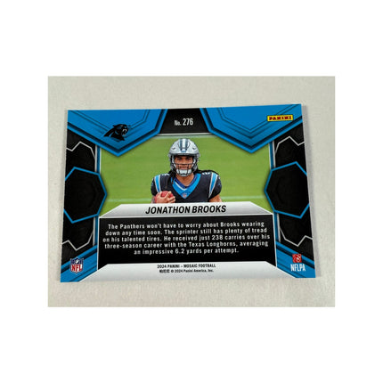 2024 Panini Mosaic Jonathan Brooks RC #276 NFL Debut Rookie Panthers