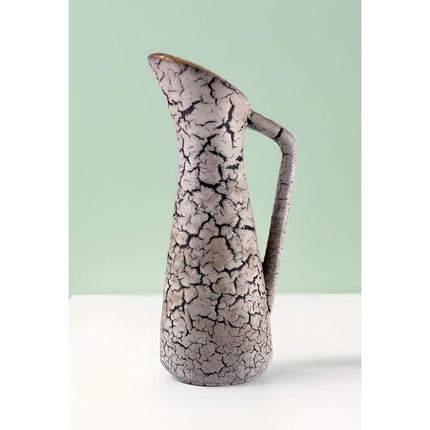 Jasba Mid Century Modern White Crackle Vase Model 592115 6" Vintage