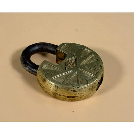 Fraim-Slaymaker F-S Brass Padlock Antique Lock No Key