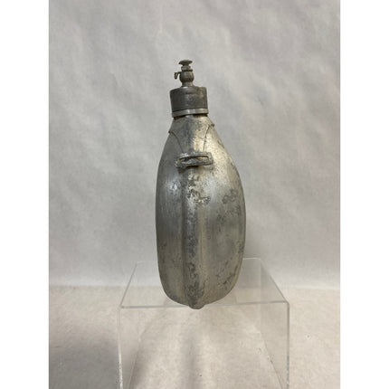 WW2 Italian Military Canteen Aluminum Vintage WWII Era 8.6x6x3" No Strap