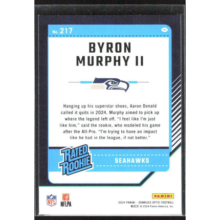 Byron Murphy II 2024 Donruss Optic #217 RC Seattle Seahawks