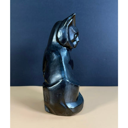 Art Deco Cat Bookend 1929 CMW Spelter Figural Vintage Bookend 6.5"