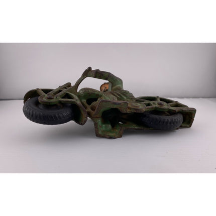 1930’s Cast Iron Hubley Patrol Cycle – 6 3/4" – Vintage Motorcycle Toy