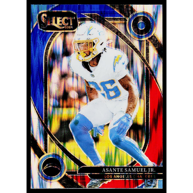 Asante Samuel Jr. 2024 Panini Select Red & Blue Prizm Shock #207 LA Chargers
