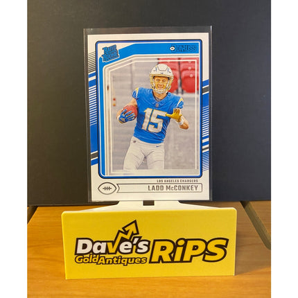 Ladd McConkey 2024 Donruss #328 Rated Rookie RC Card Los Angeles Chargers