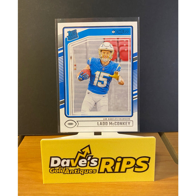 Ladd McConkey 2024 Donruss #328 Rated Rookie RC Card Los Angeles Chargers