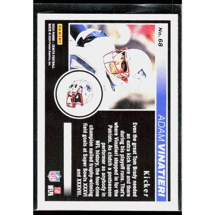 Adam Vinatieri 2024 Panini Zenith Two Minute Drill #68 New England Patriots