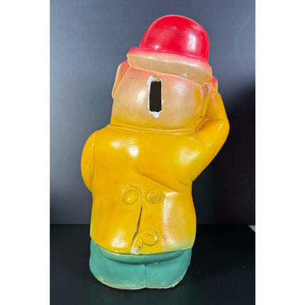 Clown Pig 11" Carnival Chalkware Figurine with Sparkles Vintage