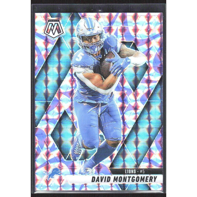 David Montgomery 2025 Panini Mosaic Mosaic Reactive Purple #228 Detroit Lions