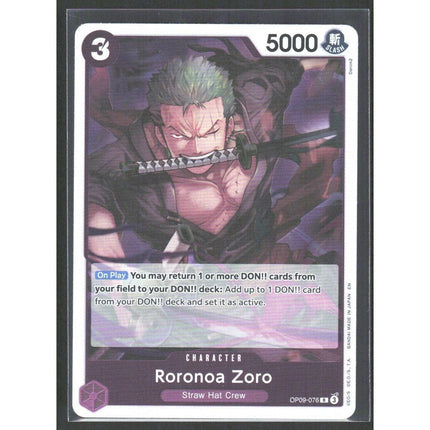 Roronoa Zoro Premium Booster The Best Vol. 2 #OP09-076 Rare
