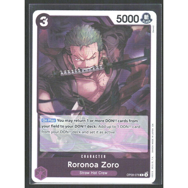 Roronoa Zoro Premium Booster The Best Vol. 2 #OP09-076 Rare