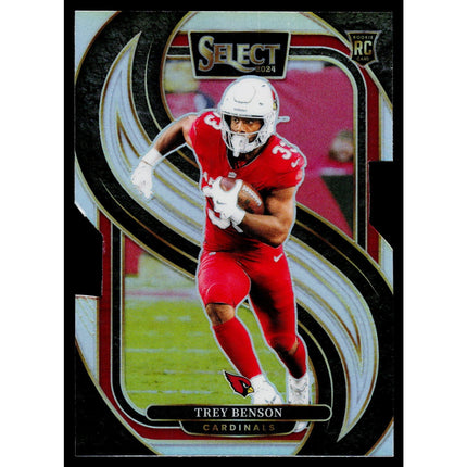 Trey Benson 2024 Panini Select Silver Prizm Die Cut #198 RC Premier Cardinals