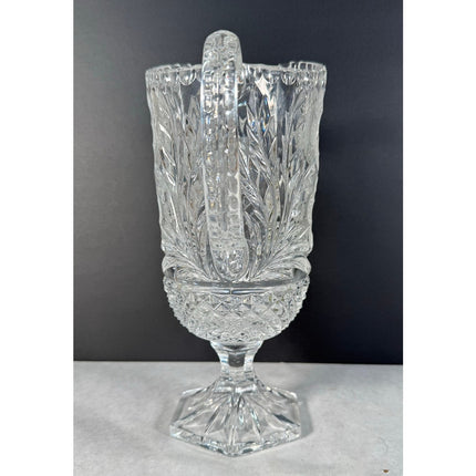 Bleikristall Lead Crystal Footed Pitcher 10 3/4" Frosted Roses Hand-Cut