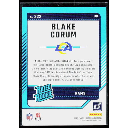 Blake Corum 2024 Donruss #322 RC Los Angeles Rams