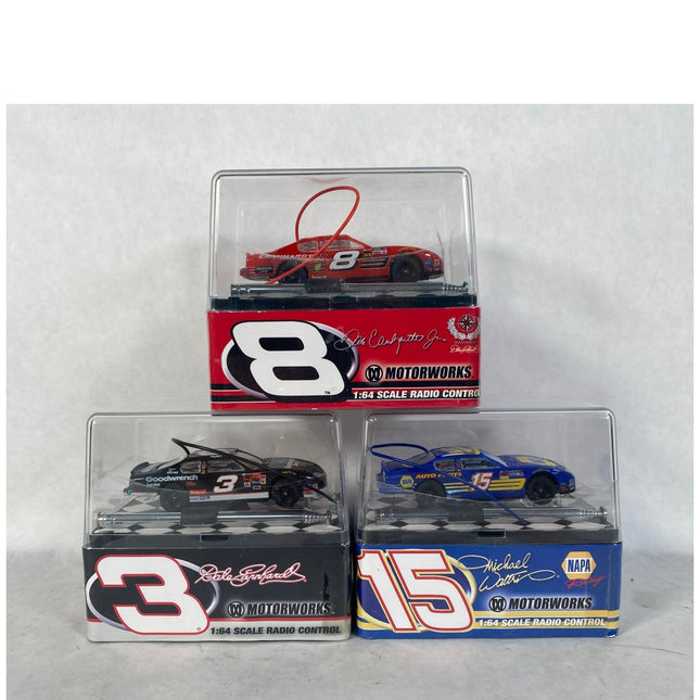 NASCAR 1/64 Scale RC Remote Control Cars – Dale Earnhardt, Dale Jr. & Michael Waltrip 3-Car Lot