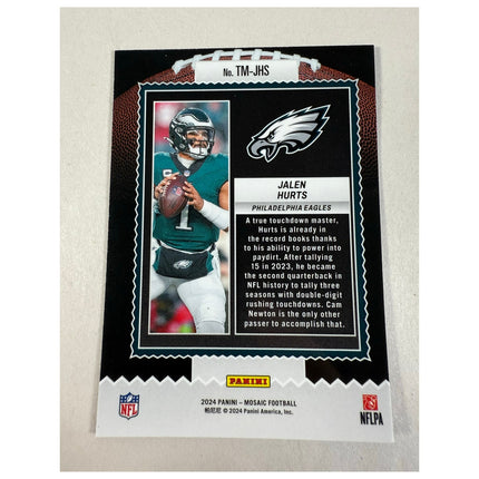 2024 Panini Mosaic Jalen Hurts Touchdown Masters #TM-JHS Insert Eagles QB NFL