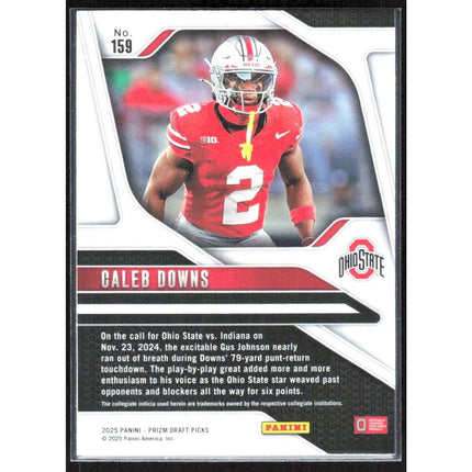 Caleb Downs 2025 Panini Prizm Draft Picks #159 Ohio State Buckeyes
