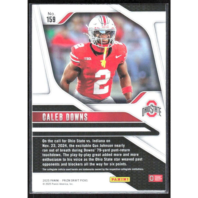 Caleb Downs 2025 Panini Prizm Draft Picks #159 Ohio State Buckeyes