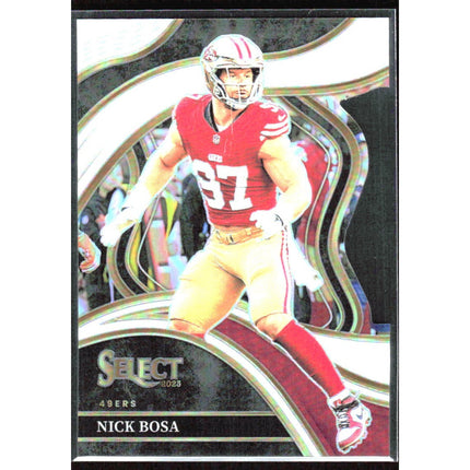 Nick Bosa 2023 Panini Select Green and Yellow Prizms Die Cuts #230 49ers