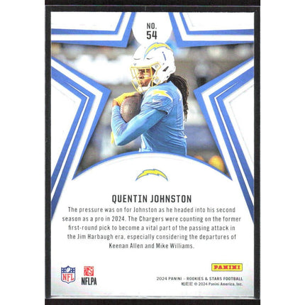 Quentin Johnston 2024 Panini Rookies & Stars #54 Los Angeles Chargers