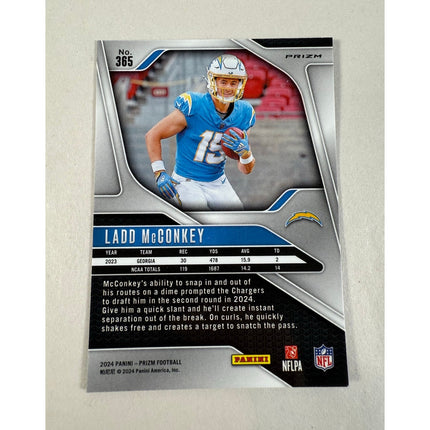 2024 Panini Prizm Ladd McConkey RC #365 Neon Green Pulsar Rookie Insert Chargers