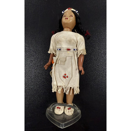 Knickerbocker 7” American Indian Doll Vintage Plush Figure Collectible