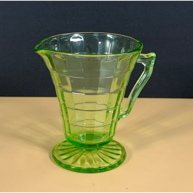 Federal Green Uranium Depression Glass 4" Pitcher