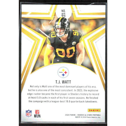 T.J. Watt 2024 Panini Rookies & Stars #81 Pittsburgh Steelers