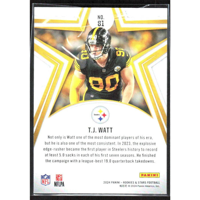 T.J. Watt 2024 Panini Rookies & Stars #81 Pittsburgh Steelers