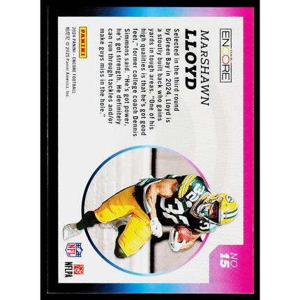 MarShawn Lloyd 2024 Panini Encore Rookie Aurora #15 Green Bay Packers