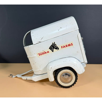 Vintage Tonka Farms White Horse Trailer Toy