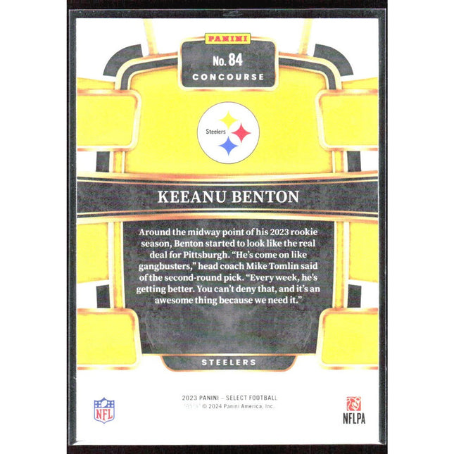 Keeanu Benton 2023 Panini Select #84 RC Pittsburgh Steelers