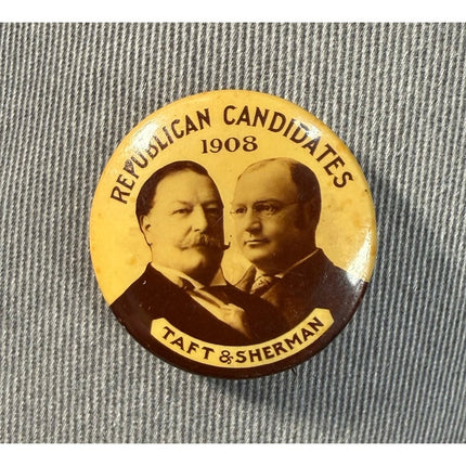 1908 Taft & Sherman 1" Campaign Pinback Button