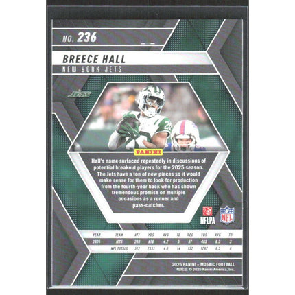 Breece Hall 2025 Panini Mosaic #236 New York Jets