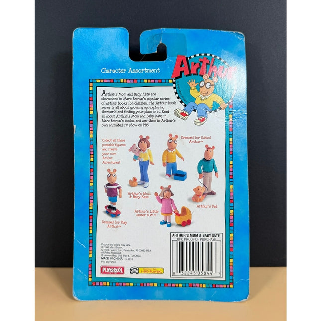 Vintage Playskool Arthur's Mom & Baby Kate Poseable Figure on Card