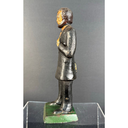 Rare Antique Cast Iron Honest Abe Abraham Lincoln Figural Painted 7" Doorstop