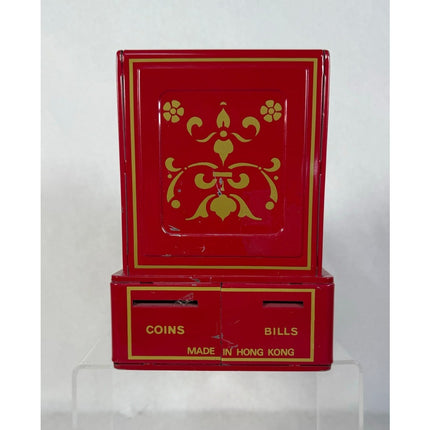Vintage Buddy L Easy Saver Red Tin Toy Cash Register Coin Bank