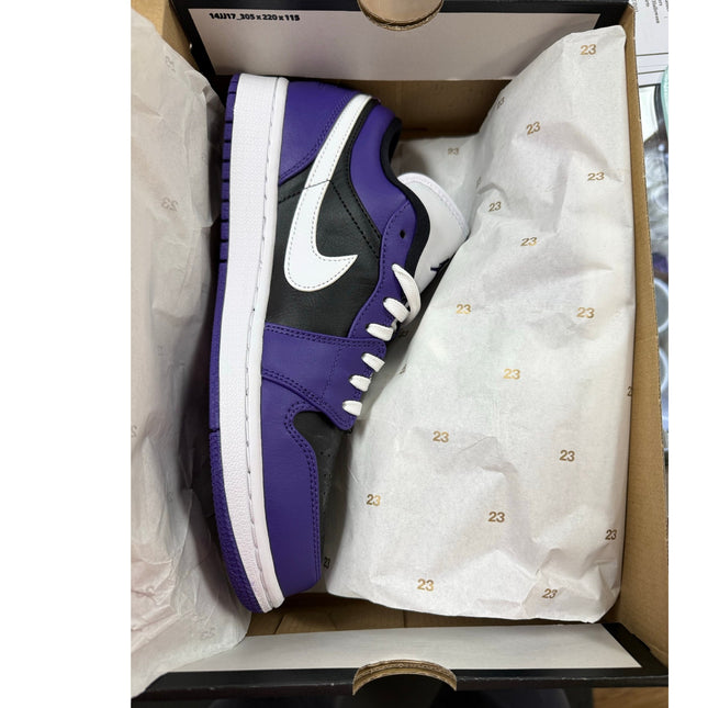 NIke Air Jordan 1 Low "Court Purple Black" 553558-501 Sneakers – Men’s US 9 NIB