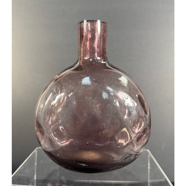 Clevenger Brothers 6" Purple Amethyst Flask Vintage Glass Bottle Collectible