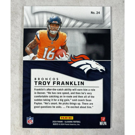 2024 Panini Illusions Troy Franklin RC #072/399 Rookie Parallel Broncos #24