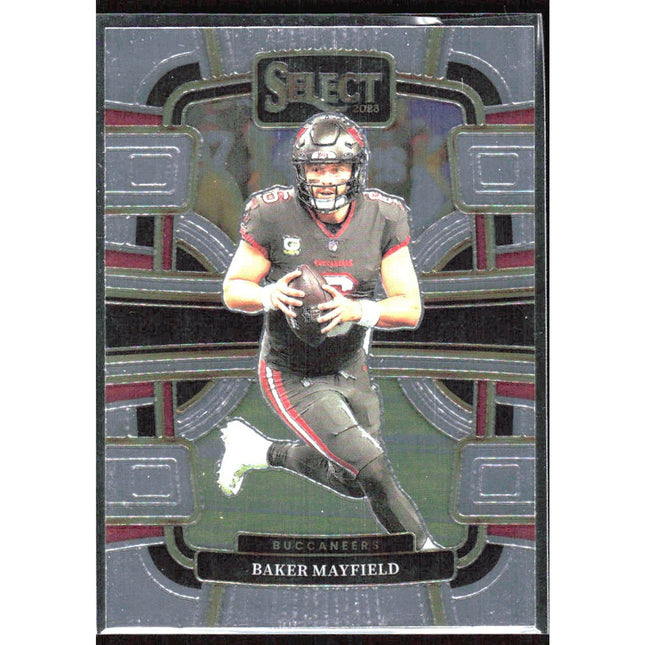 Baker Mayfield 2023 Panini Select Red and Yellow Prizms Die Cuts #92 Buccaneers