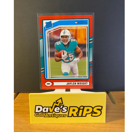 Jaylen Wright 2024 Donruss #344 Press Proof Insert Rookie RC Card Miami Dolphins