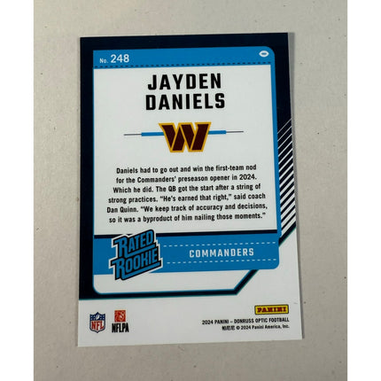 2024 Donruss Optic Jayden Daniels RC #248 Rated Rookie Commanders QB