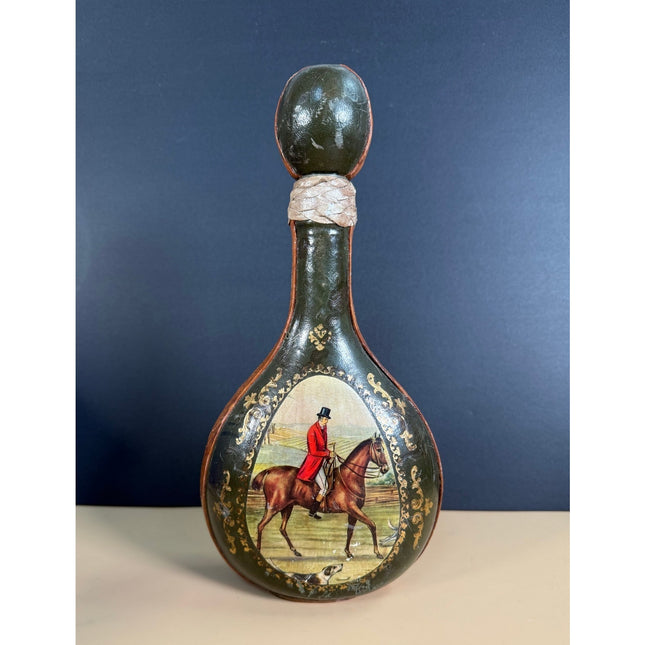 Vintage 11" Wrapped Glass Bottle Rico Ind Italy Decorative Covered Bottle